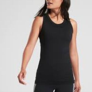 ATHLETA Black Essential Renew Cya Length Ribbed Active Workout Tank XS